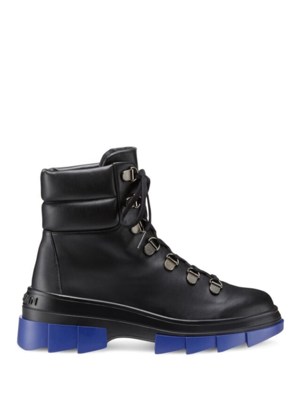 Stuart Weitzman Noho hiker lace-up leather boots black cobalt blue women’s 6.5